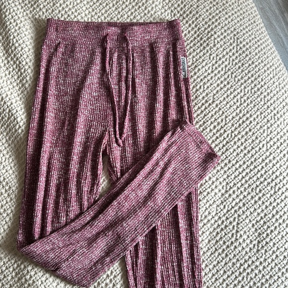 GymShark knit sweats, high waist heathered pink, size small - Picture 2 of 3